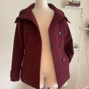 H&M Wool Coat Burgundy